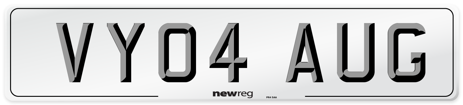 VY04 AUG Number Plate from New Reg